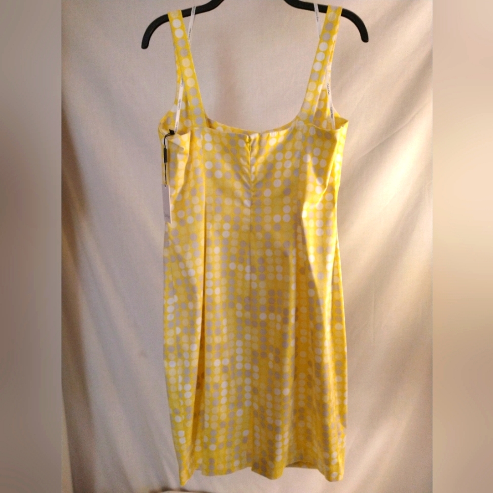 CALVIN KLEIN POLKA-DOT 'SUNRAY' SLEEVELESS DRESS 12 USA (NWT) - Picture 2 of 6